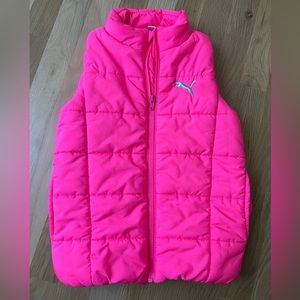 Puma Hot Pink Zip-Up Puffer Vest